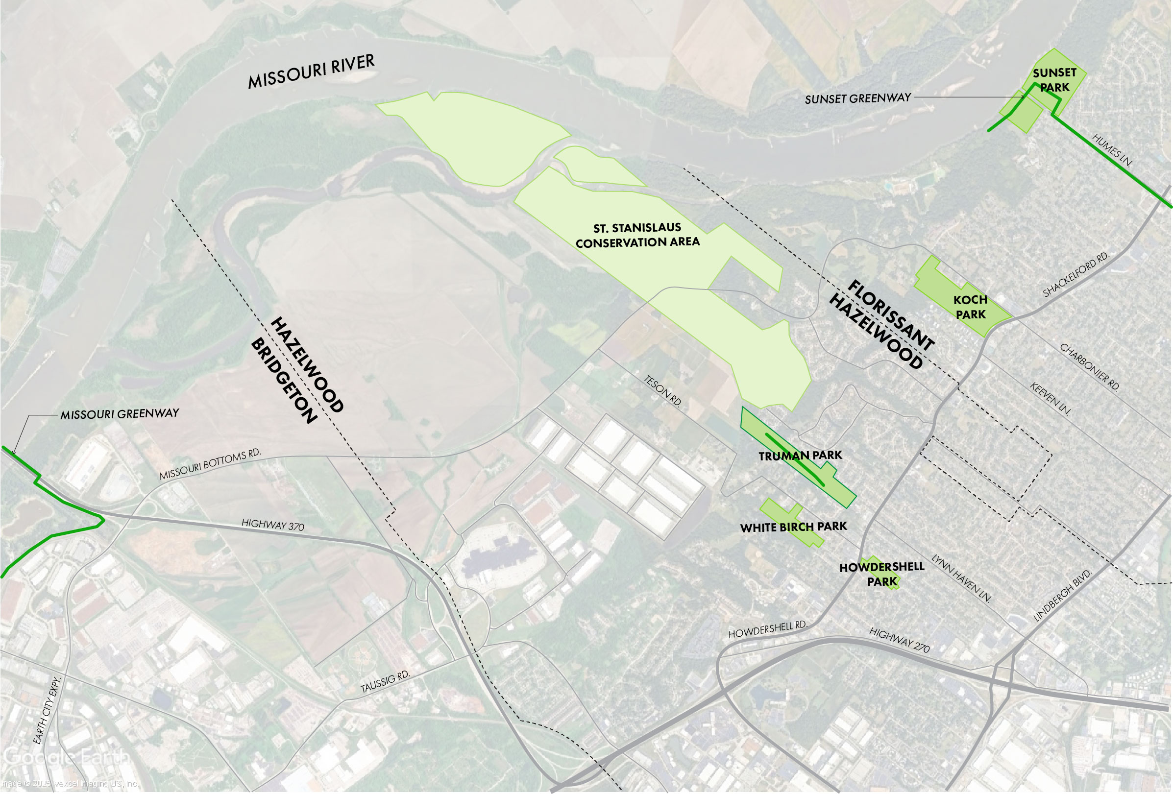 Missouri Greenway Truman Park Vicinity Map