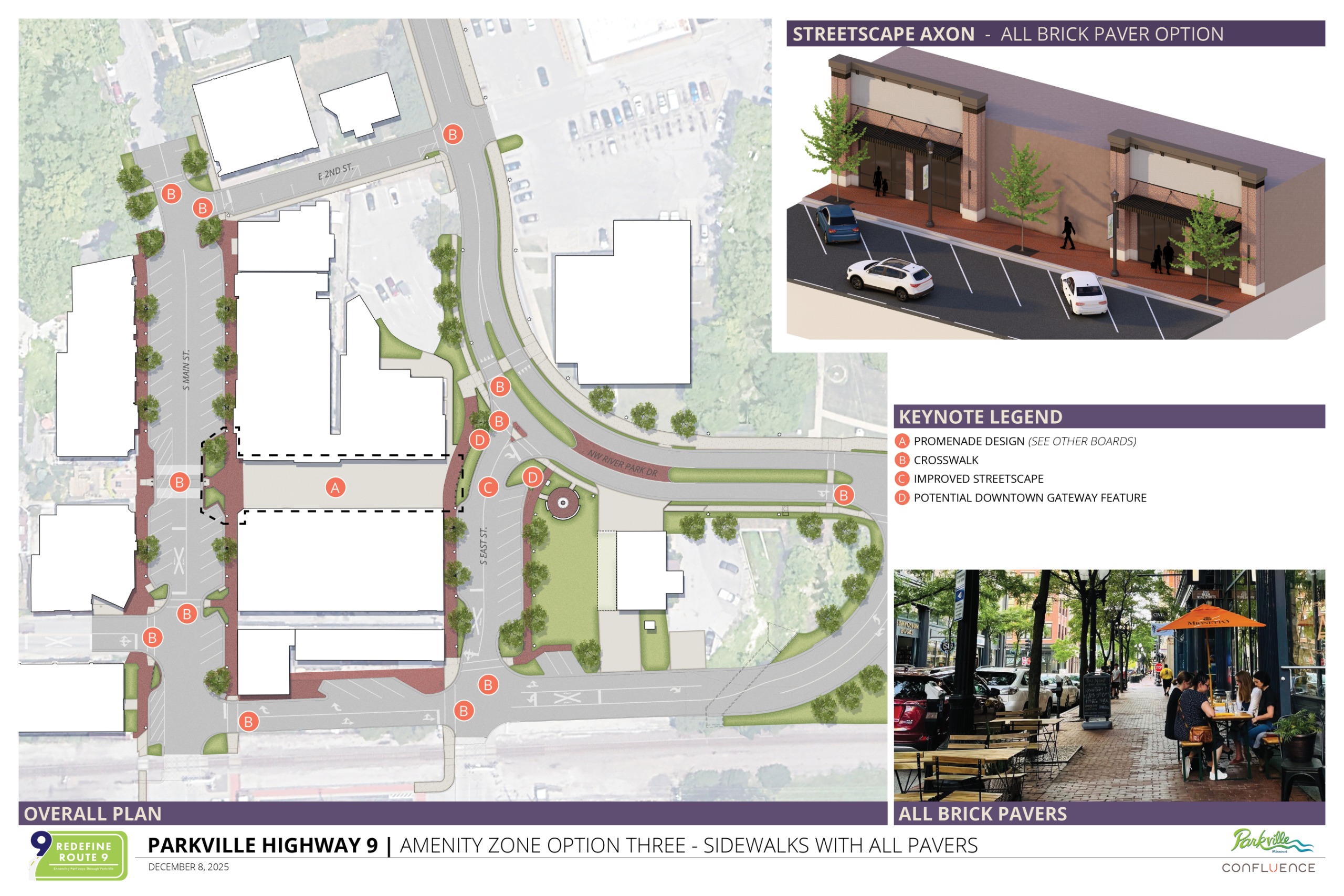 Amenity Zone Option Three - Sidewalks with All Paver Band