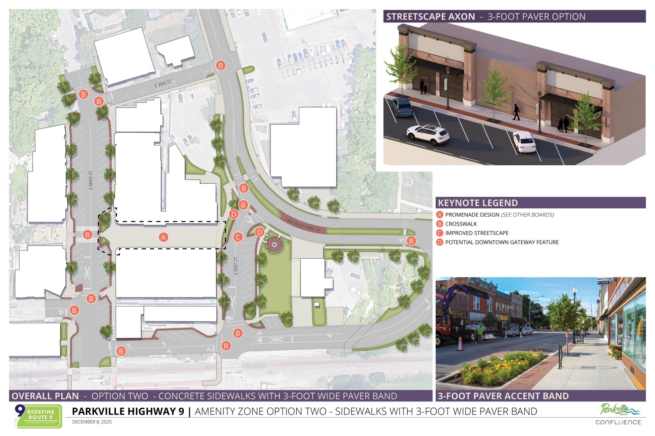 Amenity Zone Option Two- Sidewalks with 3-foot-Wide Paver Band